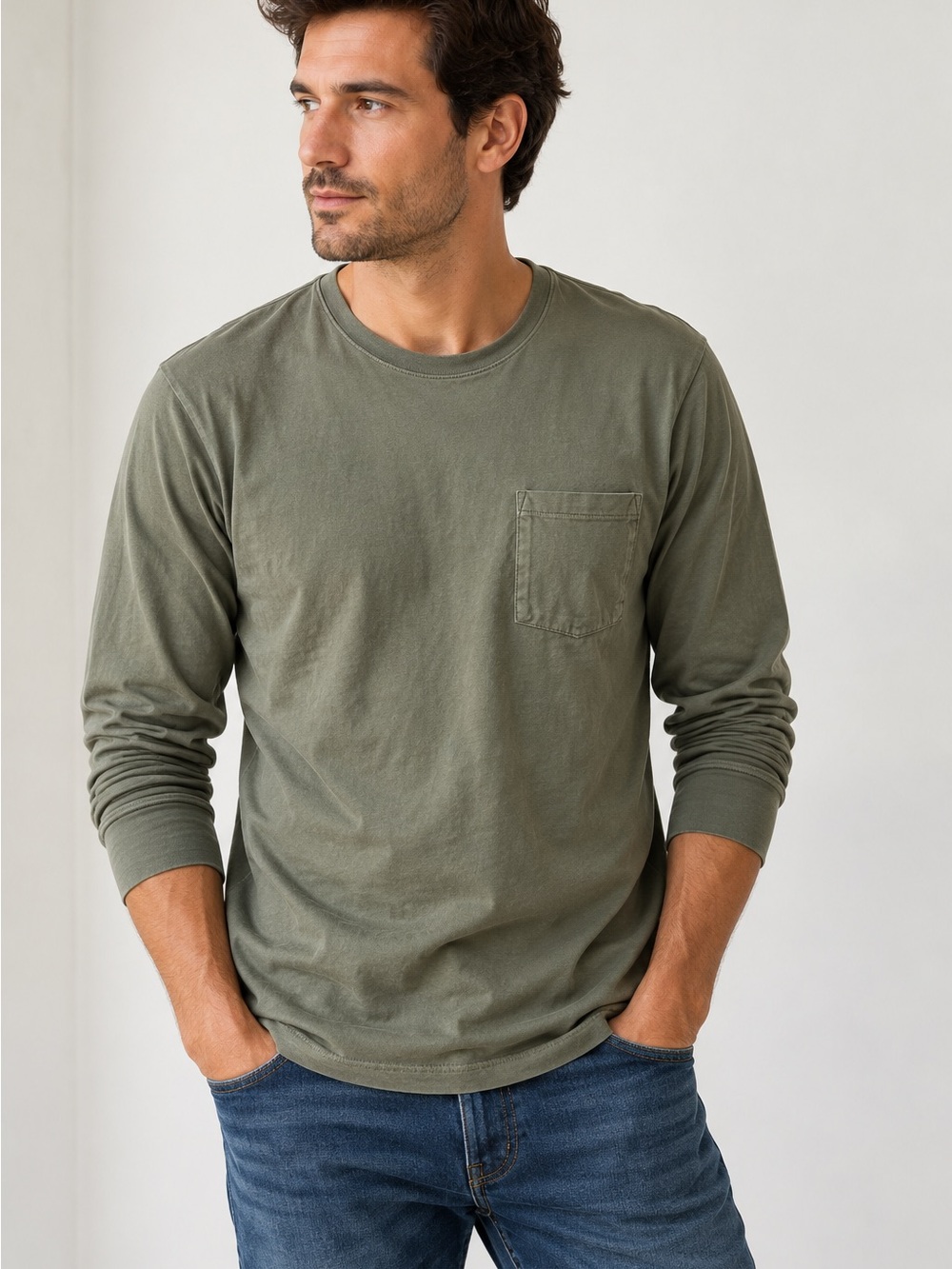 J.Crew Men’s Olive Green 100% Cotton Long Sleeve Shirt